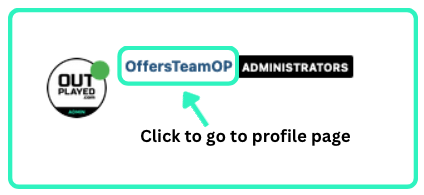 Graphic showing how to go to a forum profile